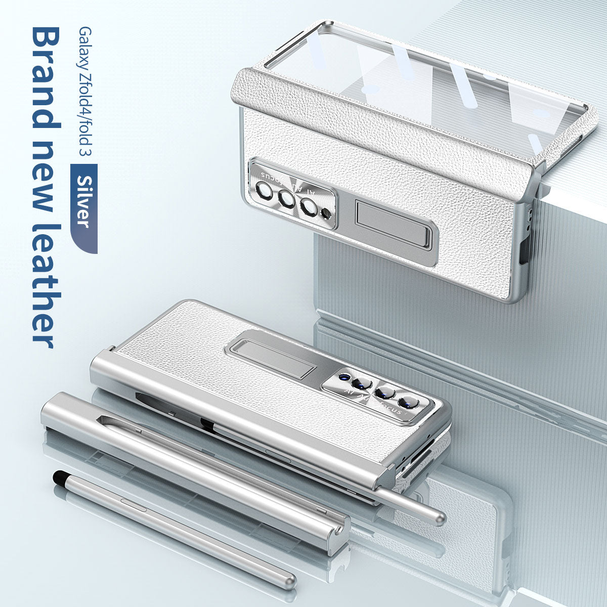 Aluminum Alloy Frame Magnetic Bracket All-Inclusive Electroplating Leather Cover For Galaxy Z Fold 7/6