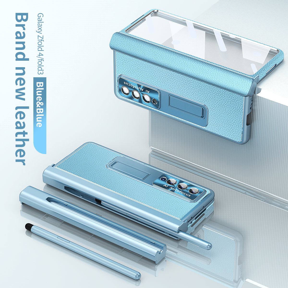 Aluminum Alloy Frame Magnetic Bracket All-Inclusive Electroplating Leather Cover For Galaxy Z Fold 7/6