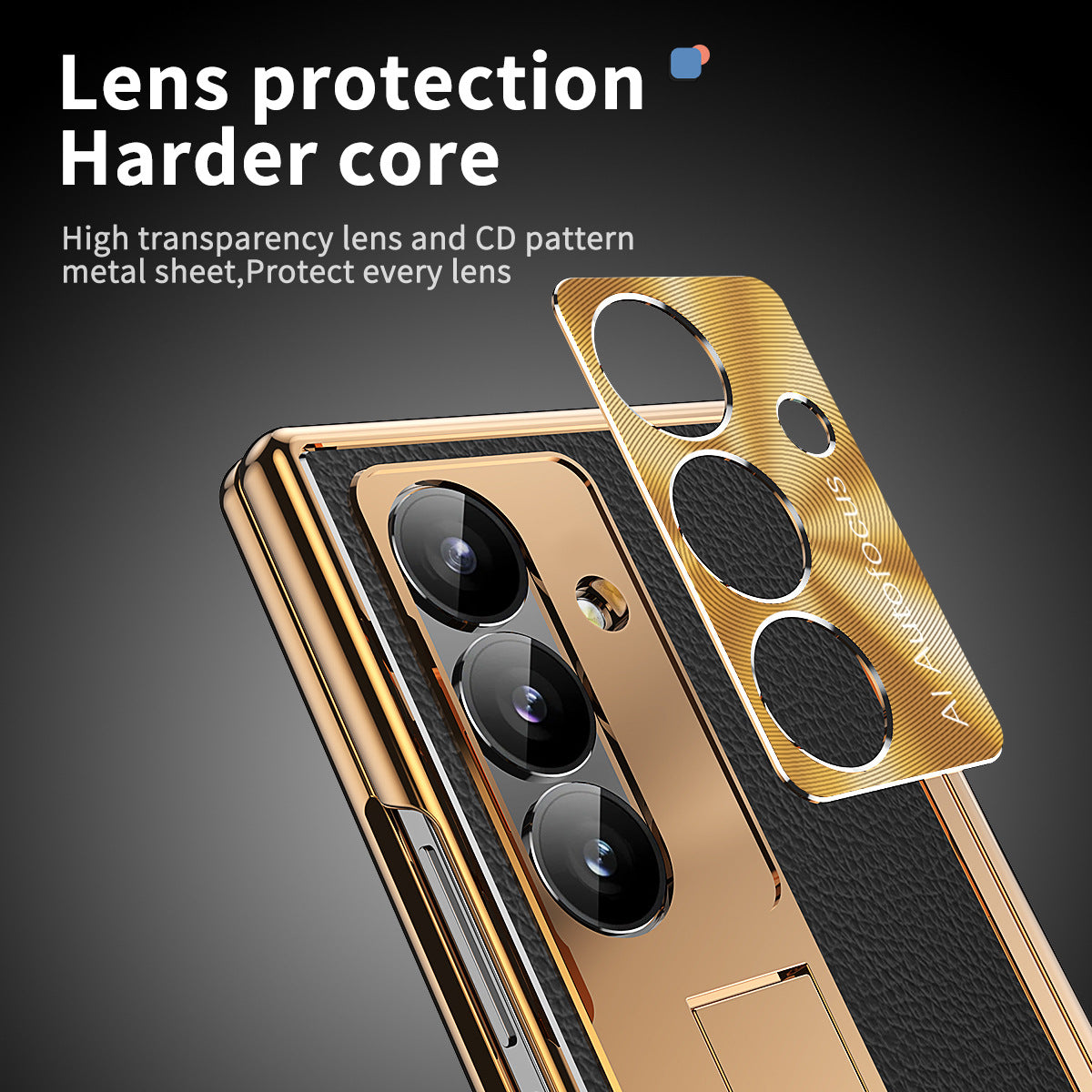 Aluminum Alloy Frame Magnetic Bracket All-Inclusive Electroplating Leather Cover For Galaxy Z Fold 7/6