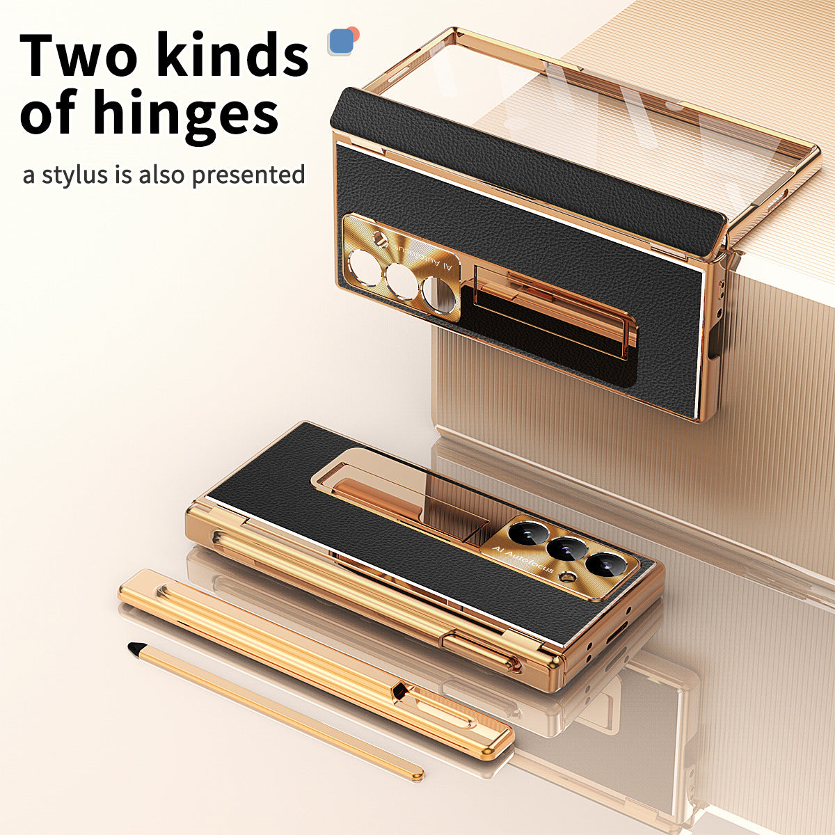 Aluminum Alloy Frame Magnetic Bracket All-Inclusive Electroplating Leather Cover For Galaxy Z Fold 7/6