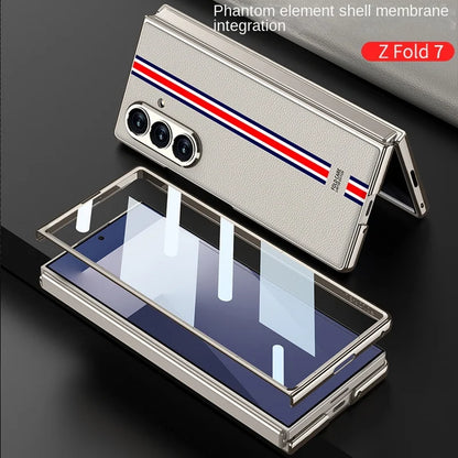 Luxury Stripe Leather Case