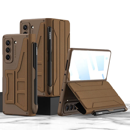 Leather Case with Detachable Pen Holder for Samsung Galaxy Z Fold 5