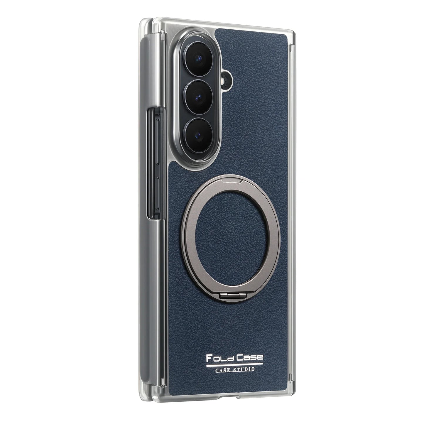 Magnetic Leather Ring Stand Case