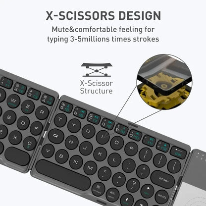 Foldable Bluetooth Keyboard with Trackpad