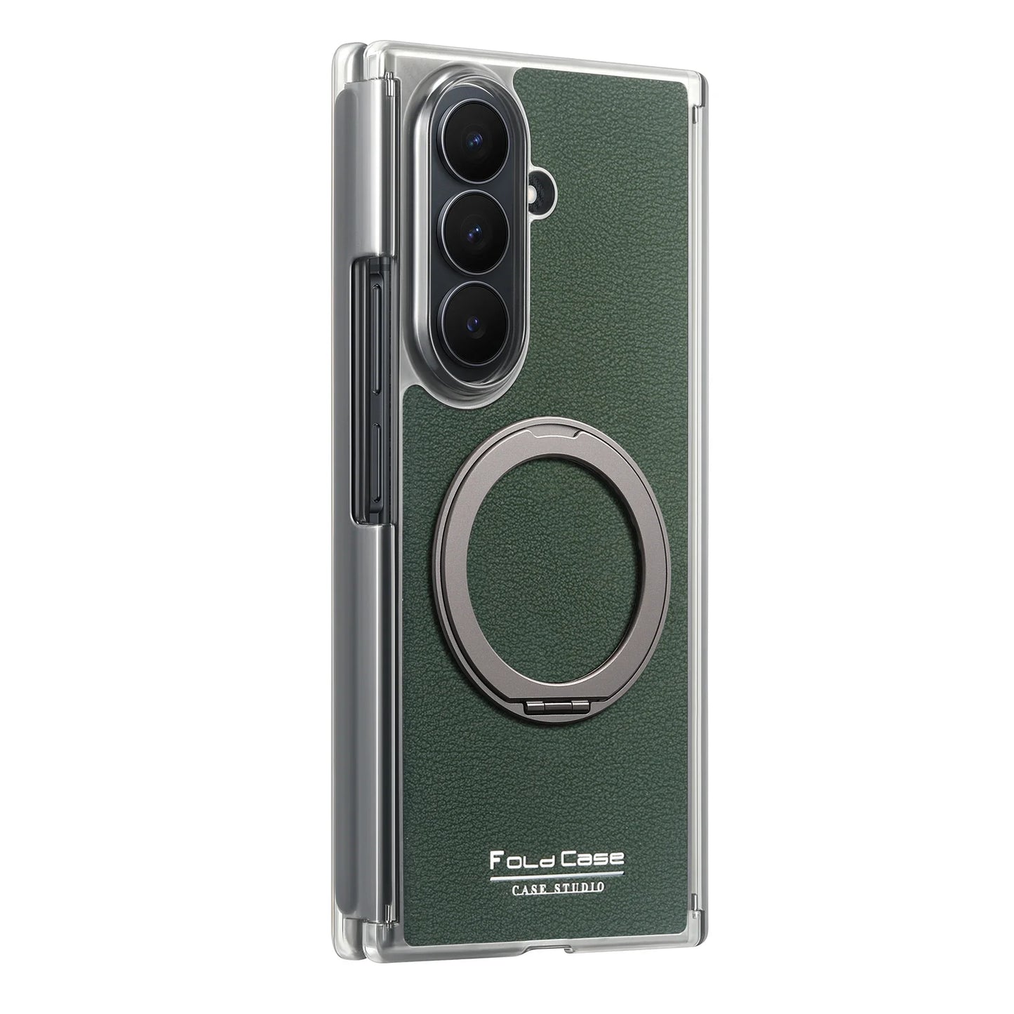 Magnetic Leather Ring Stand Case