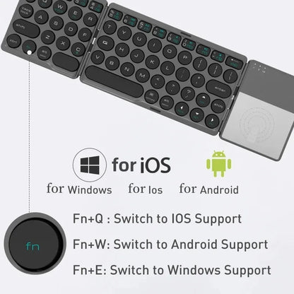 Foldable Bluetooth Keyboard with Trackpad