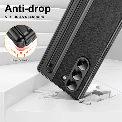 Leather Pen Case with Glass & Hinge Guard