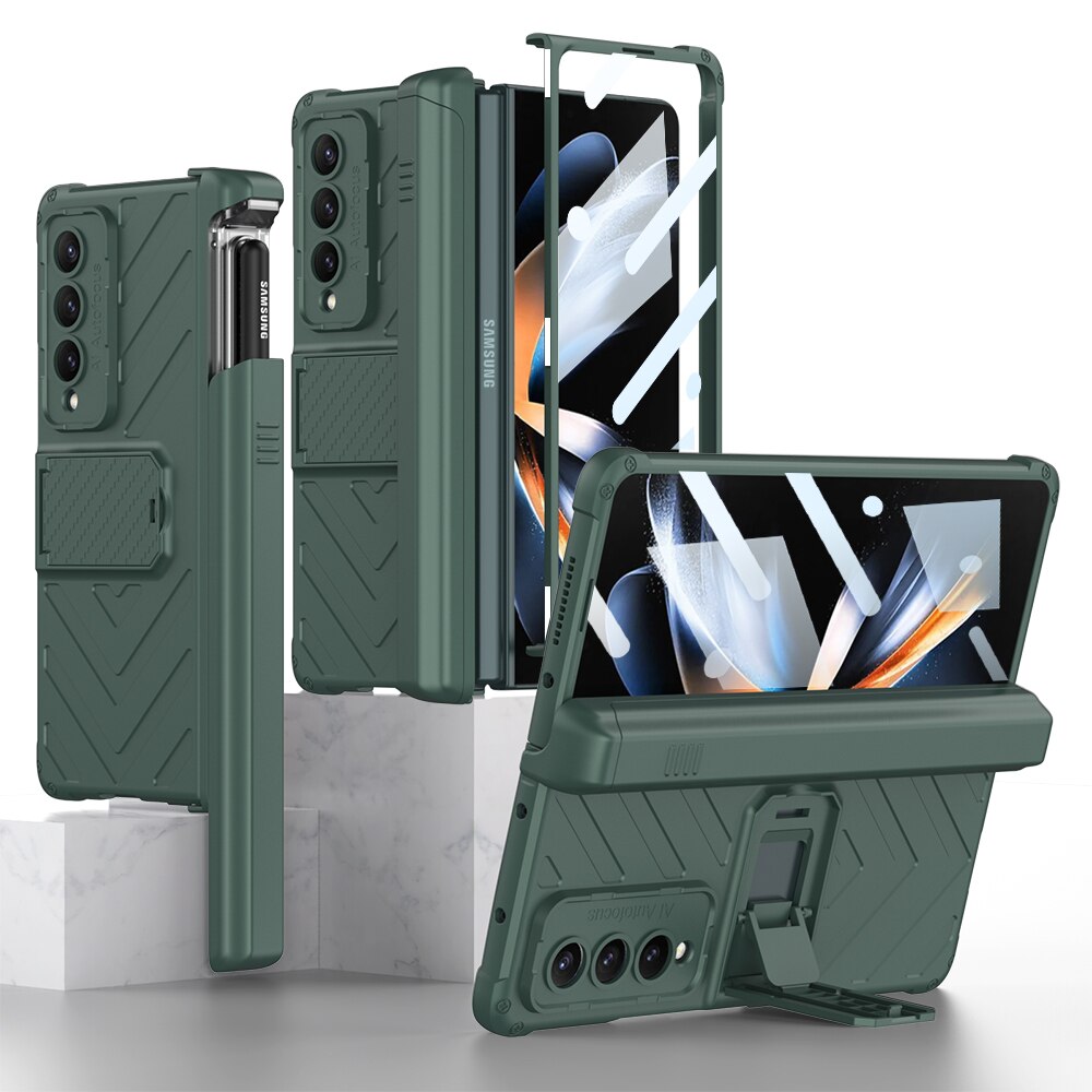 Magnetic Case with Kickstand & Pen Holder For Galaxy Z Fold 4
