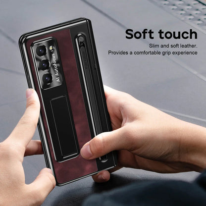 Luxury Leather Stand & Pen Slot Case