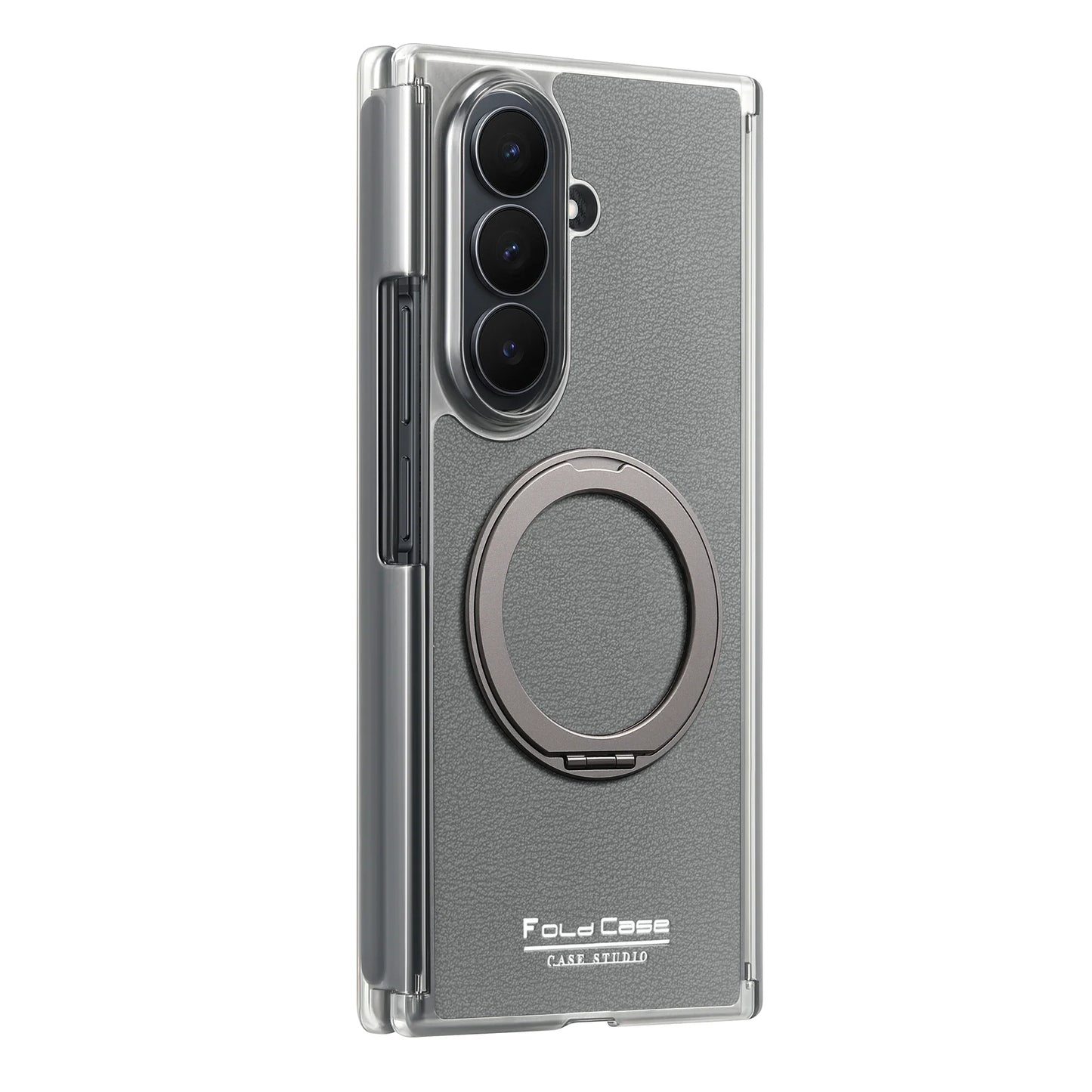Magnetic Leather Ring Stand Case
