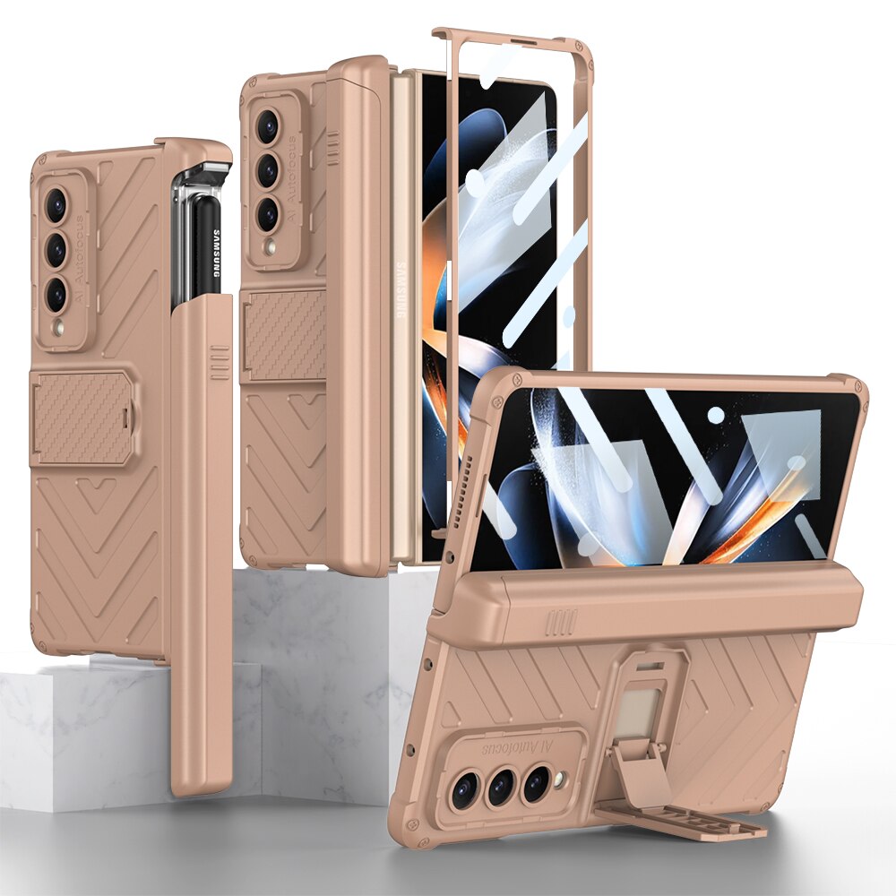 Magnetic Case with Kickstand & Pen Holder For Galaxy Z Fold 4