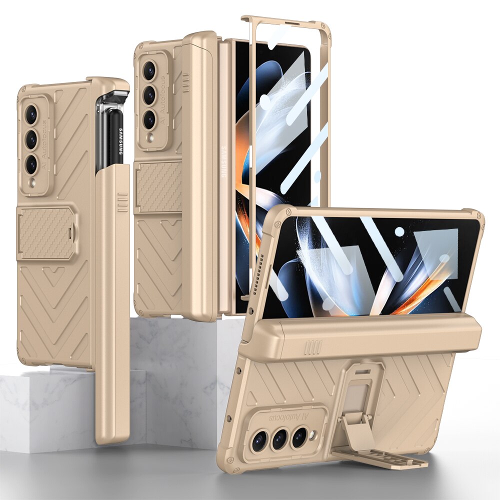 Magnetic Case with Kickstand & Pen Holder For Galaxy Z Fold 4