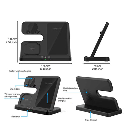 Samsung 3-in-1 Wireless Charger – Phone, Watch & Buds Fast Charging Stand